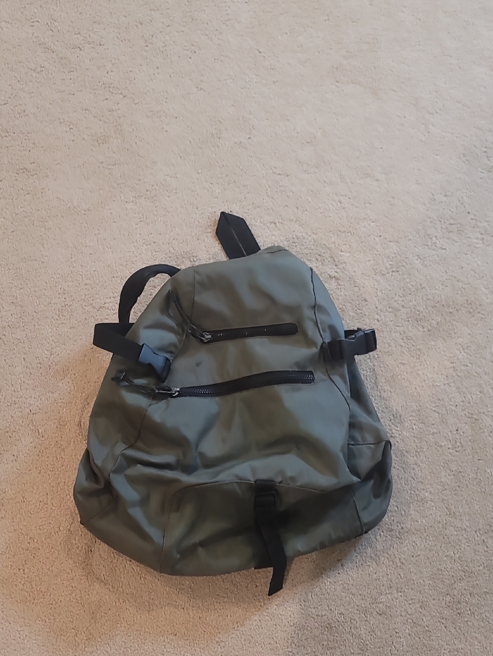 GAP Olive Green Nylon Backpack with Black Accents